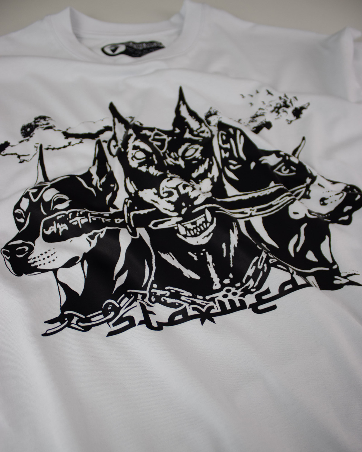 "Cerberus"-Oversized Тениска (бяла)-Cerberus-Oversized Тениска