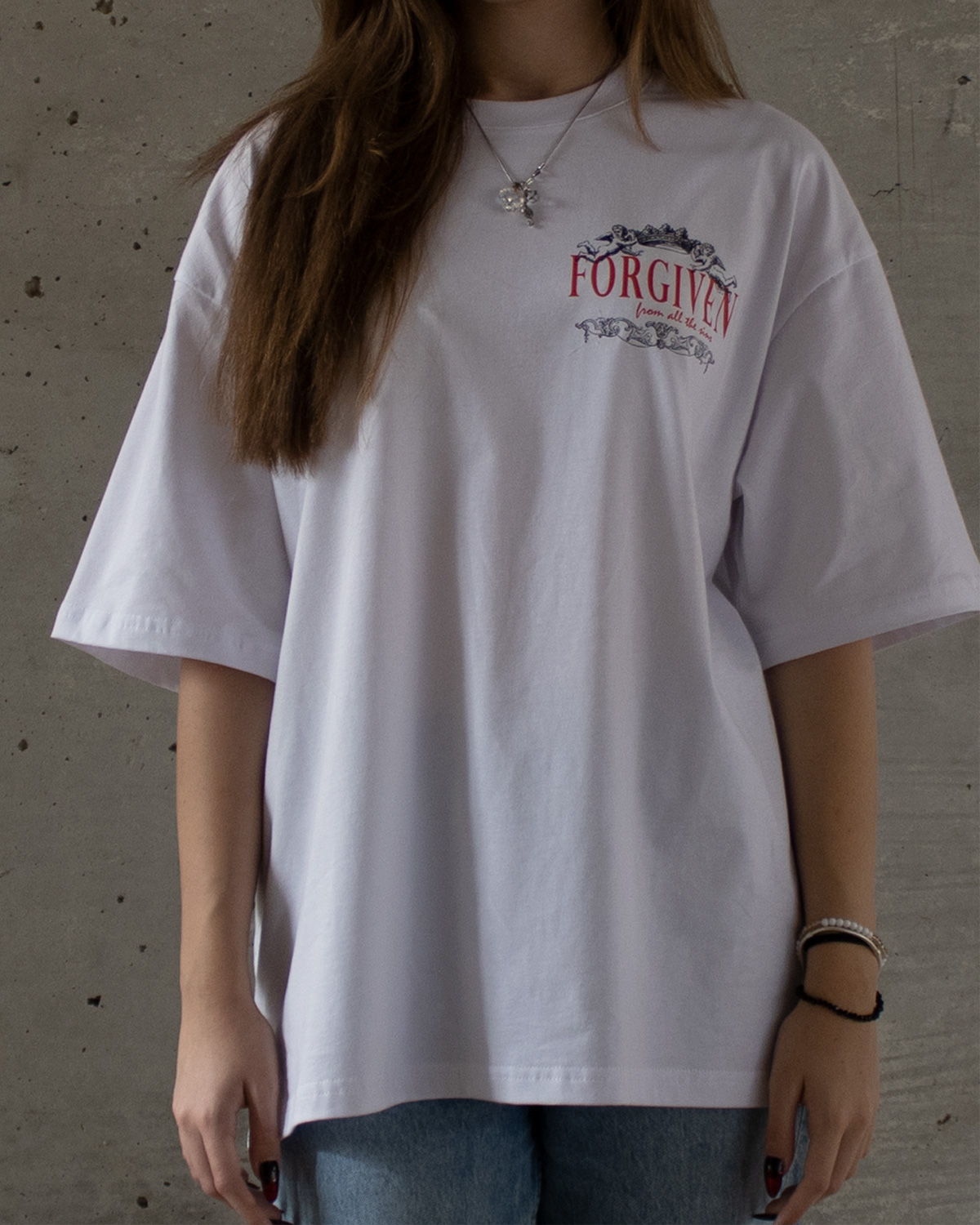 "Forgiven"-Oversized Тениска-Forgiven-Oversized Тениска