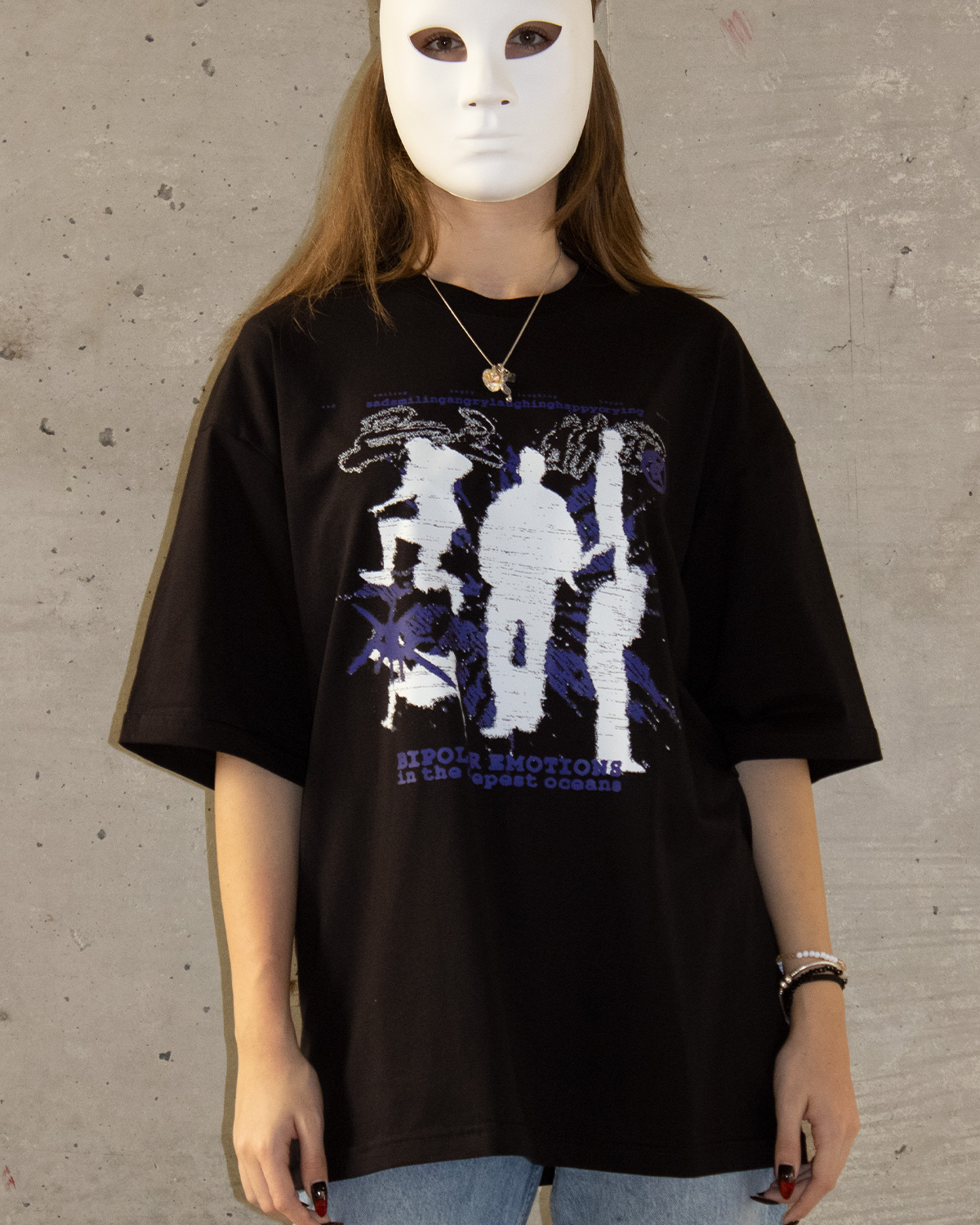 "Bipolar Emotions"-Oversized Тениска (черна)-Bipolar Emotions BLACK-Oversized Тениска