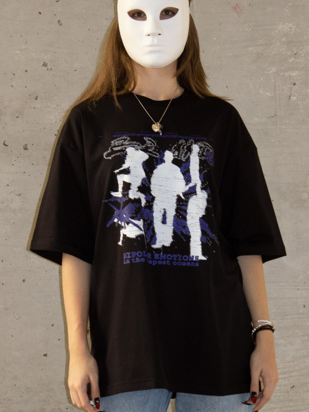 "Bipolar Emotions"-Oversized Тениска (черна)