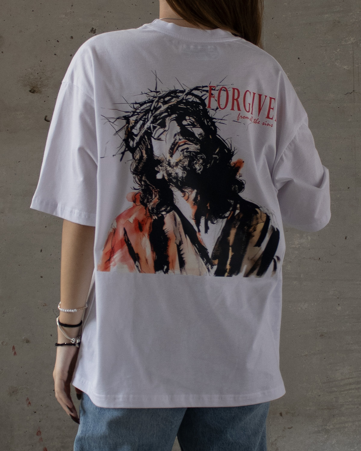 "Forgiven"-Oversized Тениска-Forgiven-Oversized Тениска