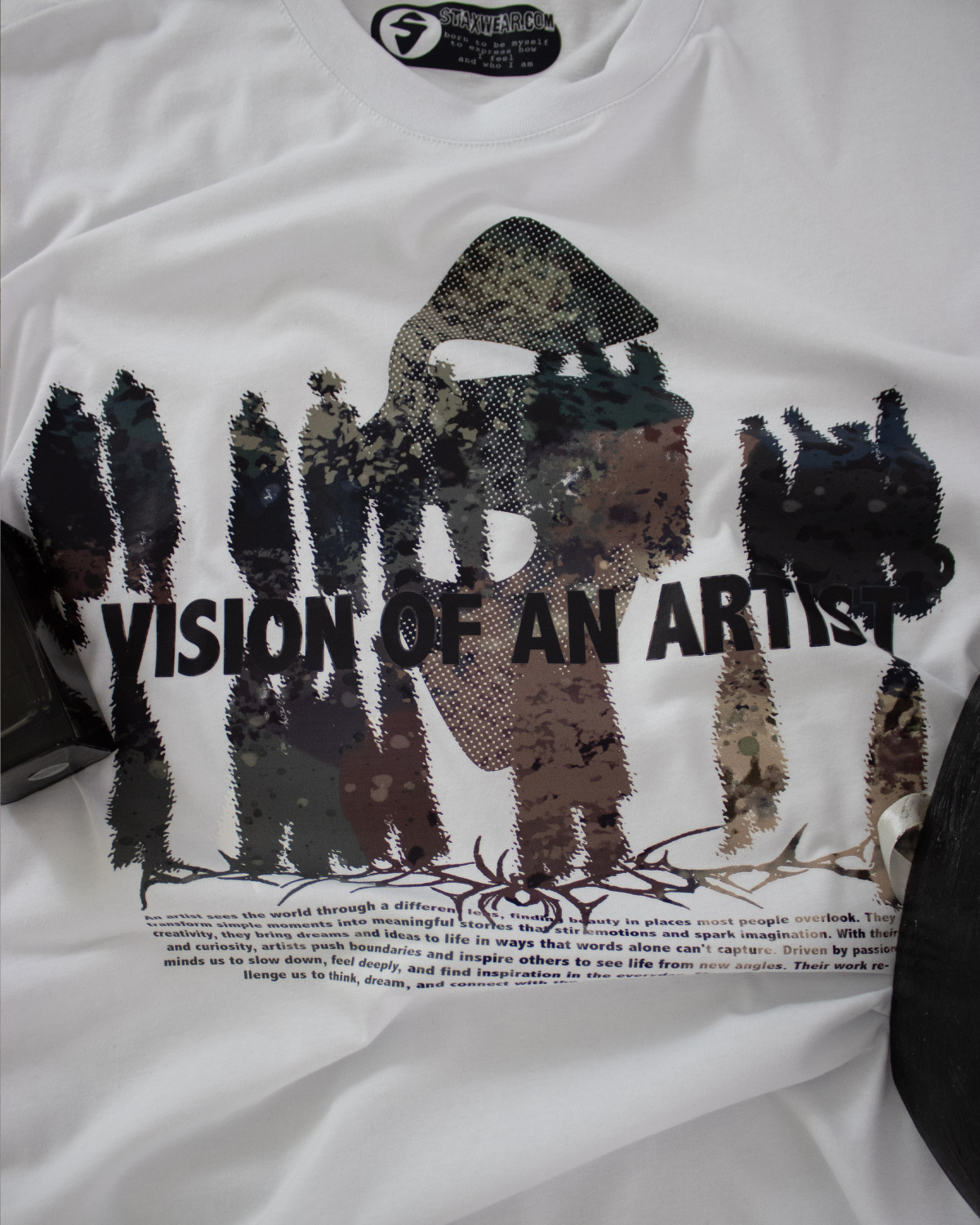 "Vision of an Artist"-Oversized Тениска (бяла)-Vision of an Artist-Oversized Тениска