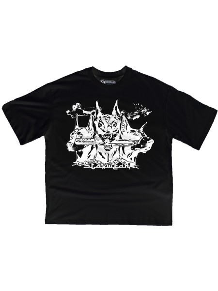 "Cerberus"-Oversized Тениска (черна)