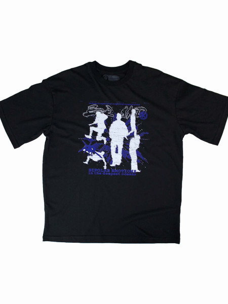 "Bipolar Emotions"-Oversized Тениска (черна)