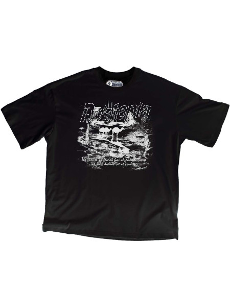 "Dystopia"-Oversized Тениска (черна)